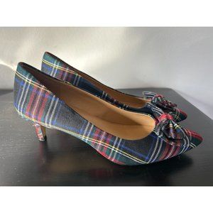 J Crew Factory Tartan Esme kitten heels BL573, Size 8